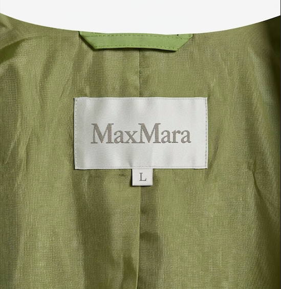 Vintage Max Mara trench coat in lime green from 2000s