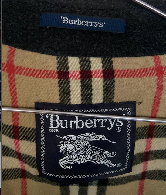 Vintage Burberry Wool Coat Men L | Classic House Check Lined Dark Grey Car Coat | Minimalist Overcoat