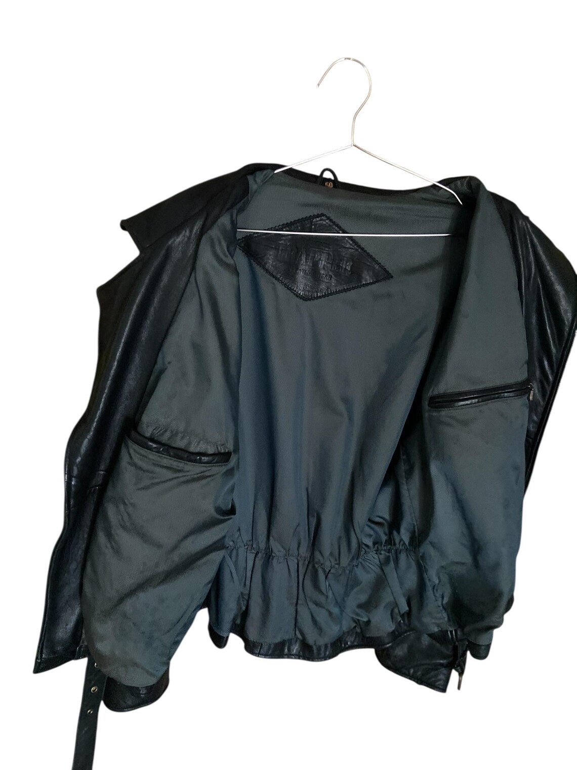 Vintage 90s Leather Biker Jacket Made in Italy Unisex | Italian Structured Shoulder Belted Leather Jacket Style Biker Moto Jacket Size M
