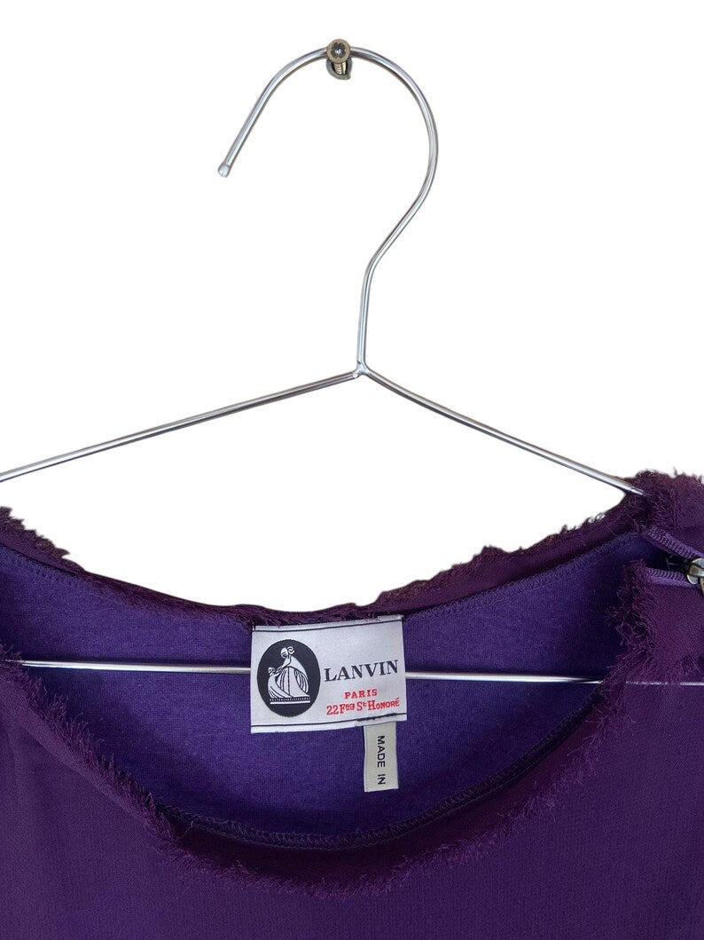 Lanvin Cotton T-Shirt – Sheer Detail, Double Layer, Shoulder Zipper, Unworn