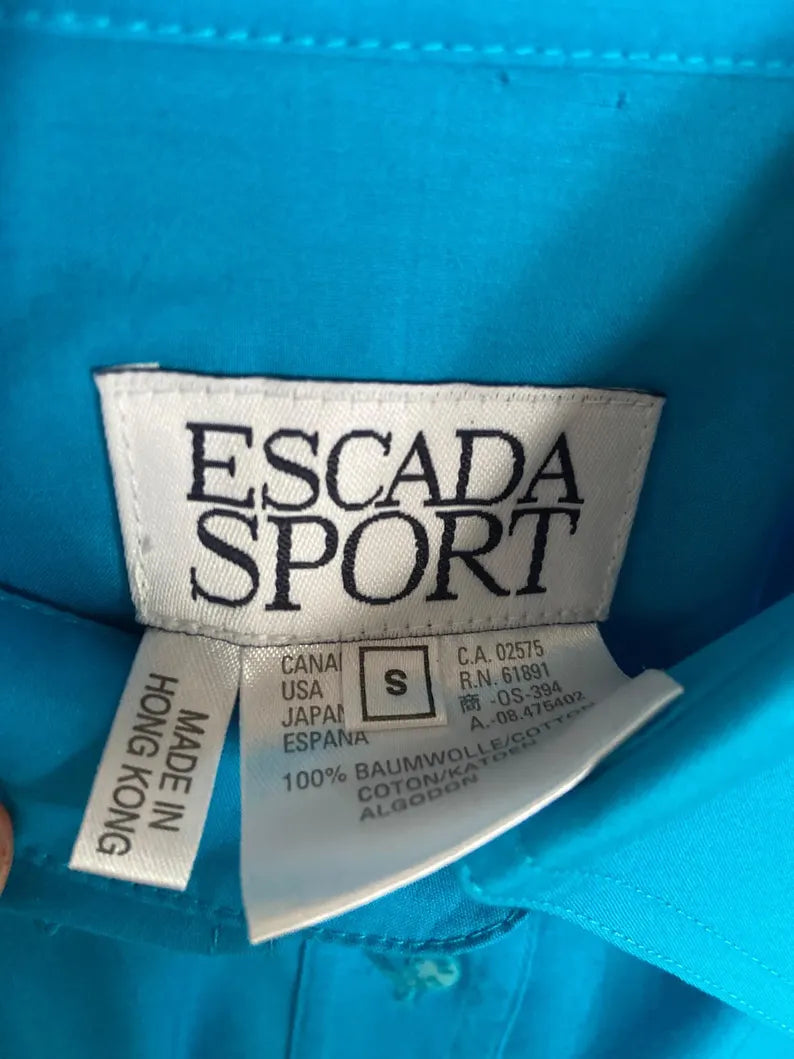 Vintage Escada Sport turquoise shirt from 90s