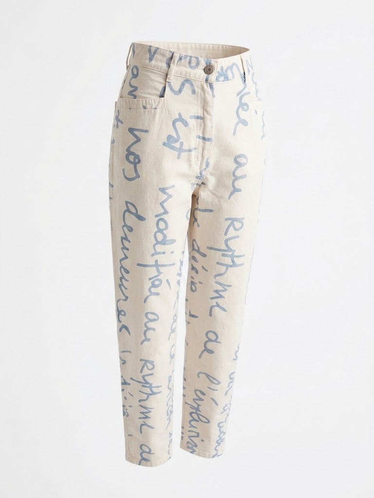 Vintage high-waisted, straight-leg trousers by the iconic French fashion house JC de Castelbajac.