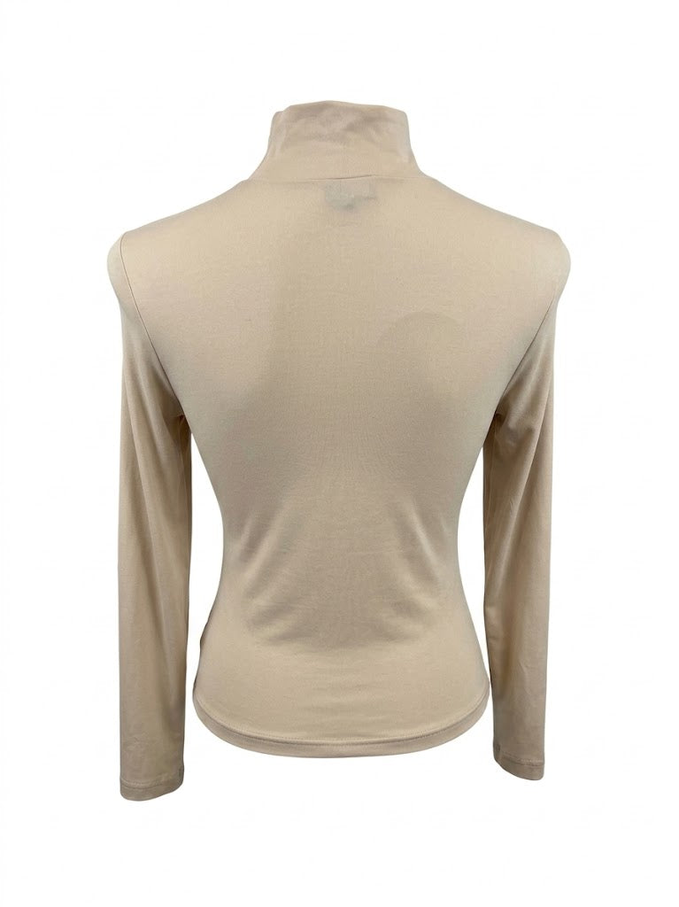 Marella Sequin Turtleneck Top, Italian Designer Ruched Blouse Size S, Slim Fit Sparkly Party Jersey, Chic Y2K Mock Neck Elegant Shirt