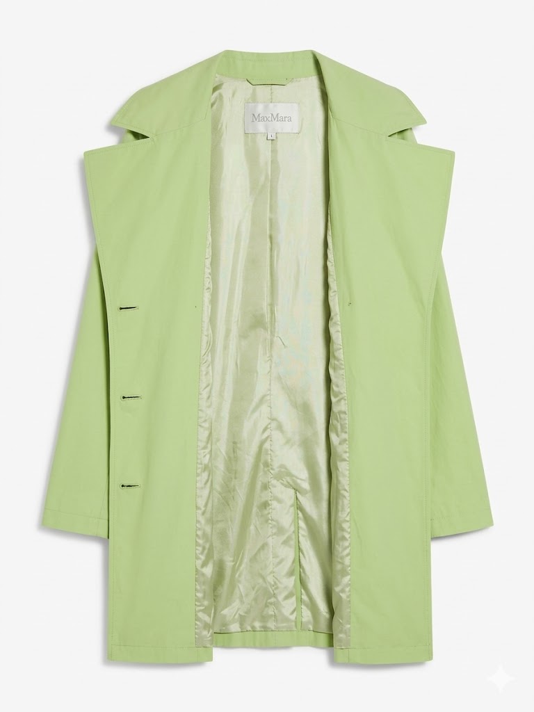 Vintage Max Mara trench coat in lime green from 2000s