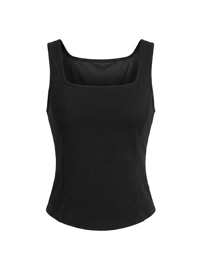 Max Mara Vintage Black Sleeveless Boat Neck Top Size S | Summer Tank Top with Buttons on Back | Elegant Luxury Italian Shirt Blouse