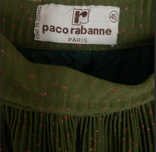 Vintage skirt by French designer Paco Rabanne