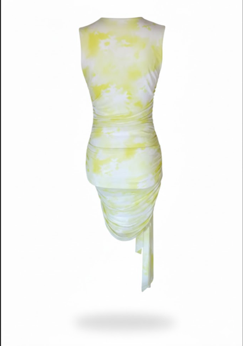 MSGM Lemon Yellow Midi Dress – Fitted, Runway Archive