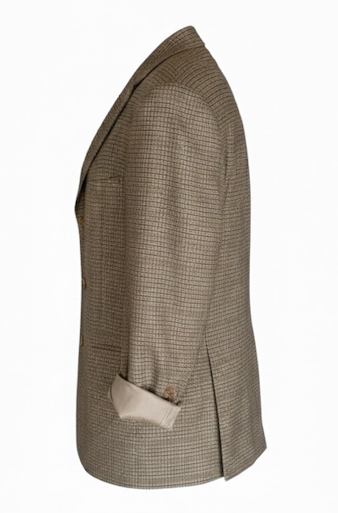 Balmain Oversized Maxi Blazer Unisex Vintage | Long Beige Plaid Blazer | Size L