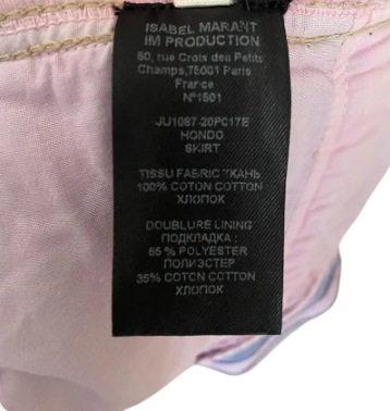 Pink Denim Mini Skirt Isabel Marant | Pockets & Branded Button Closure | Size S | 20s Inspired