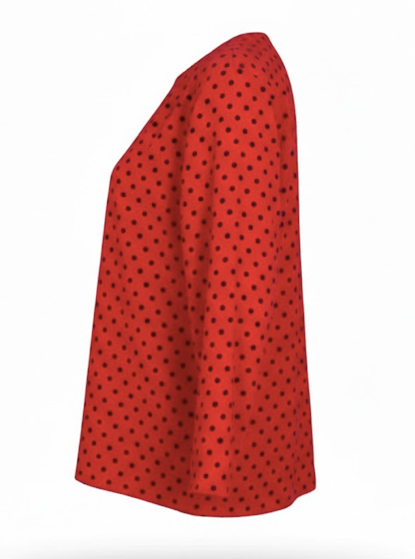 Vintage Polka Dot Blouse – Guy Laroche, Structured Shoulders, Straight Silhouette