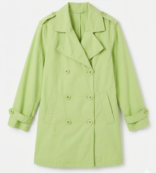 Vintage Max Mara trench coat in lime green from 2000s