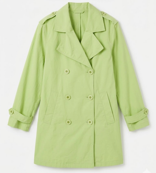 Vintage Max Mara trench coat in lime green from 2000s