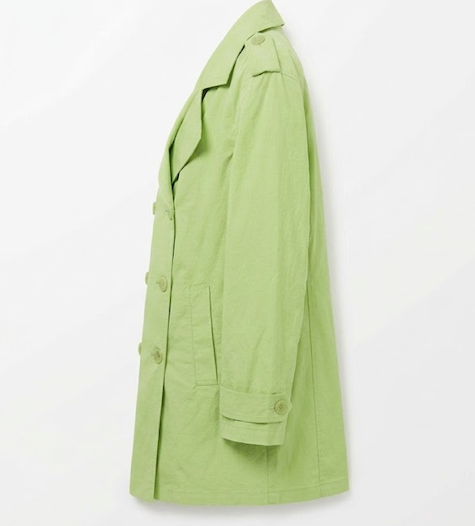 Vintage Max Mara trench coat in lime green from 2000s