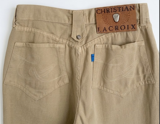 Vintage Christian Lacroix Beige High-Waisted Jeans | 90s Designer Straight Leg Pants | Authentic Christian Lacroix Denim Size S M
