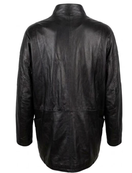 Vintage Yves Saint Laurent Black Leather Jacket - 80s Structured Shoulder Coat Size M