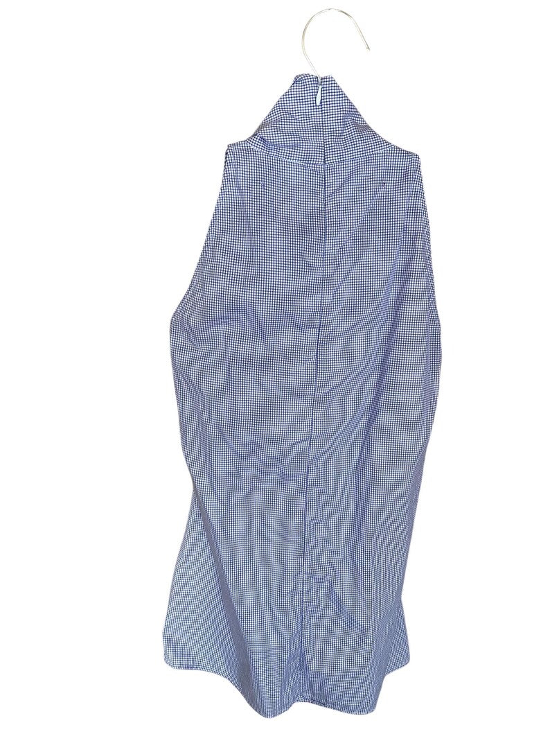 Vintage Dsquared2 Gingham Top Blue | Size S Cotton Halter Blouse Neck Tie | Italian Designer Y2K Top