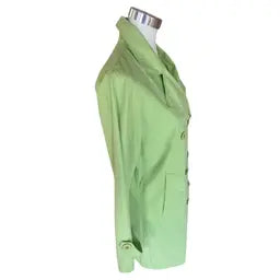 Vintage Max Mara trench coat in lime green from 2000s