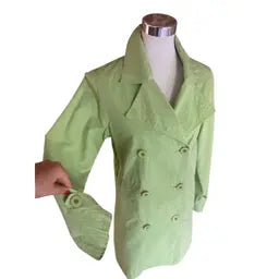 Vintage Max Mara trench coat in lime green from 2000s