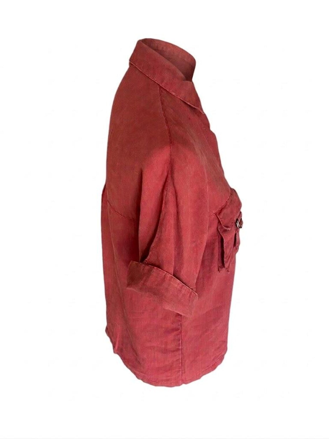 Vintage Burberrys Terracotta Linen Blouse – Utility / Safari Style