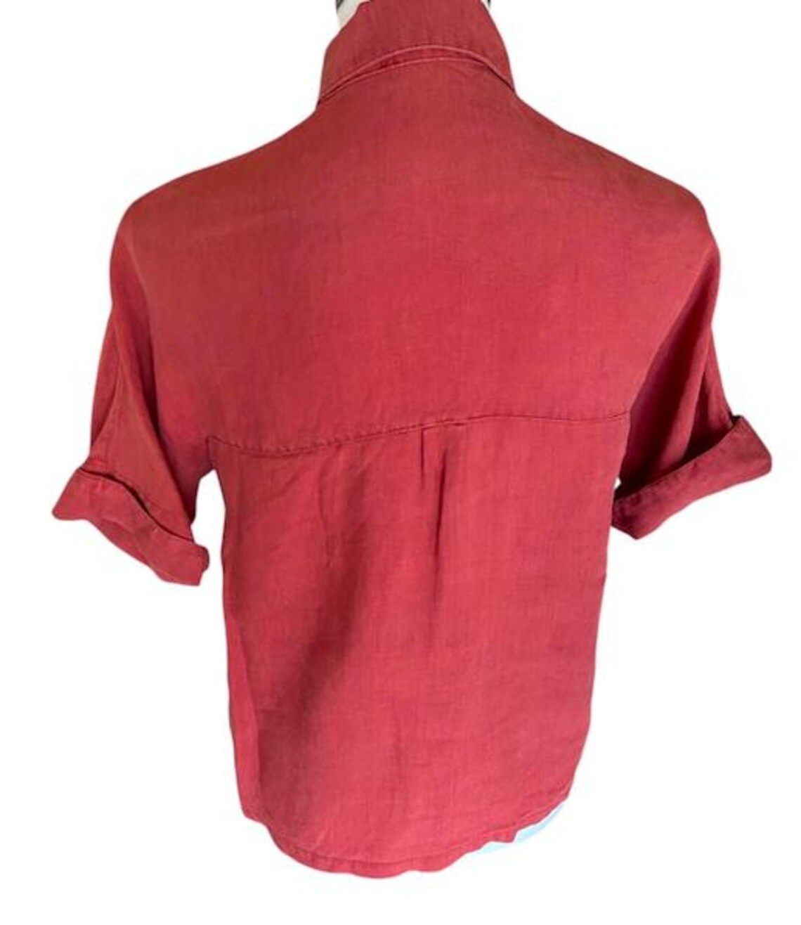Vintage Burberrys Terracotta Linen Blouse – Utility / Safari Style