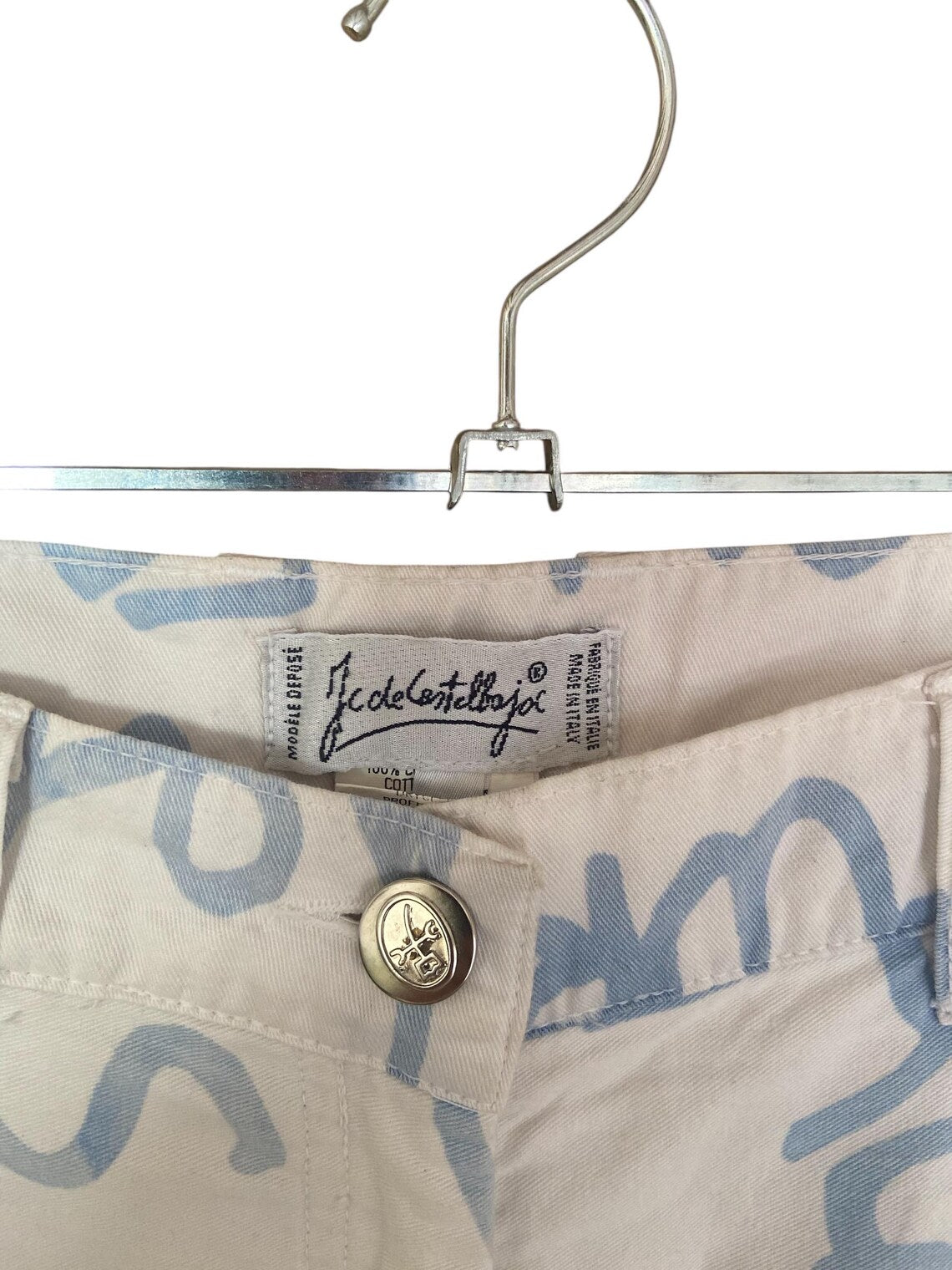 Vintage high-waisted, straight-leg trousers by the iconic French fashion house JC de Castelbajac.
