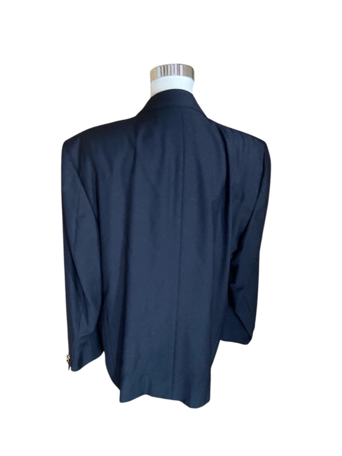 Vintage Burberry Double Breasted Wool Blazer | Y2K Structured Shoulder Navy Oversized Jacket | Unisex Designer Archive Size L / 56