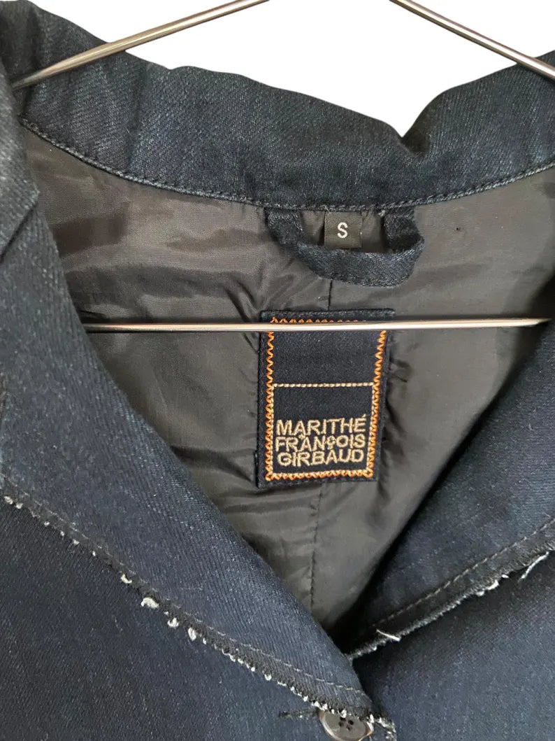 Vintage denim jacket Marithé François Girbaud | Fitted denim blazer | French designer jacket size S