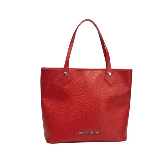 Armani Orange Shopper Bag - Italian Luxury Tote Bag - Large Designer Shoulder Bag - Iconic Logo Print Handbag - Excellent Condition