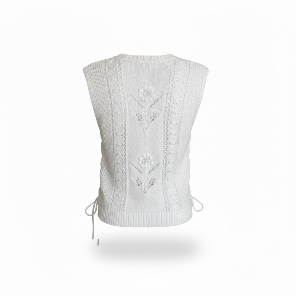 Valentino Sleeveless Top with Floral Embroidery