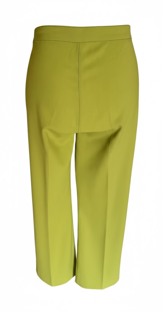 Moschino straight leg pants lime green | Ankle length women’s trousers size M | Original Italian designer