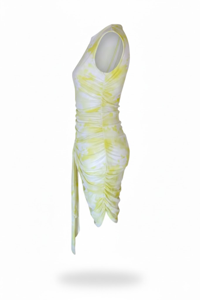 MSGM Lemon Yellow Midi Dress – Fitted, Runway Archive