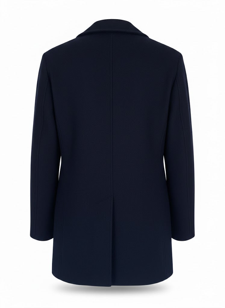 Vintage Burberry Blue Coat | 100% Wool Coat | Classic Navy Peacoat Style | Burberrys England | Size L