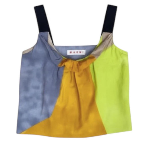 Top vintage Marni de archivo | Diseño multicolor artístico | Años 90 | Moda italiana