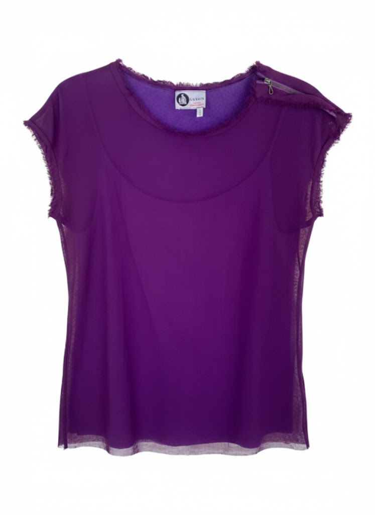 Lanvin Cotton T-Shirt – Sheer Detail, Double Layer, Shoulder Zipper, Unworn