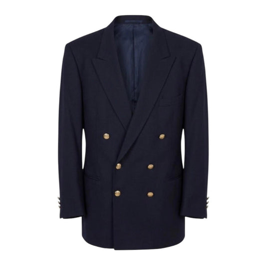 Yves Saint Laurent Vintage Oversized Blazer, Pure Wool Navy Blue Maxi Jacket, YSL Archive Minimalist Surtout, Rare Luxury Tailoring Size L