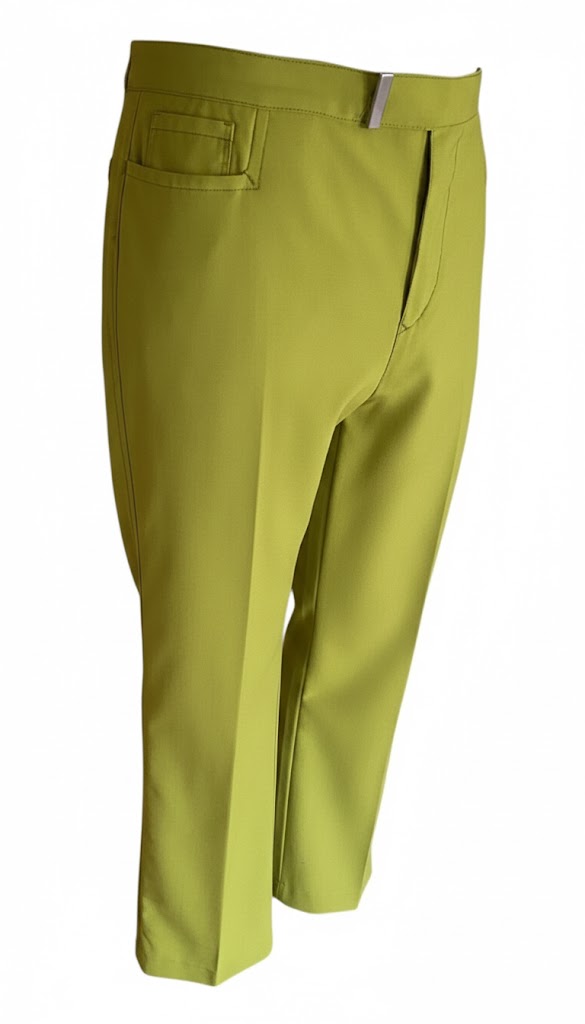 Moschino straight leg pants lime green | Ankle length women’s trousers size M | Original Italian designer