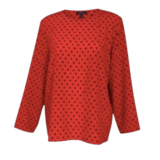 Vintage Polka Dot Blouse – Guy Laroche, Structured Shoulders, Straight Silhouette