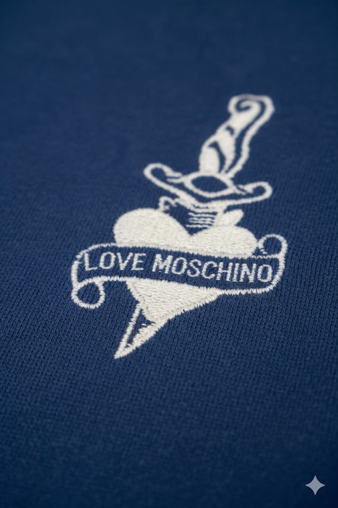 Blue Wool Moschino Dress | Long Sweater Dress | Minimalist Italian Design | Size S